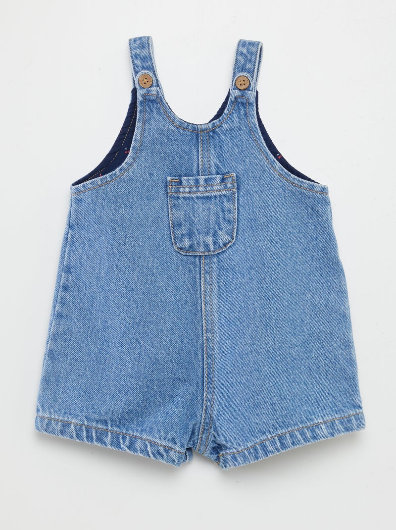 Salopette short avec poche poitrine Bleu - Kiabi