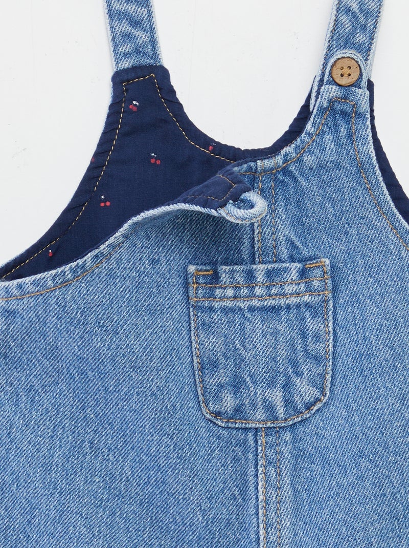 Salopette short avec poche poitrine Bleu - Kiabi