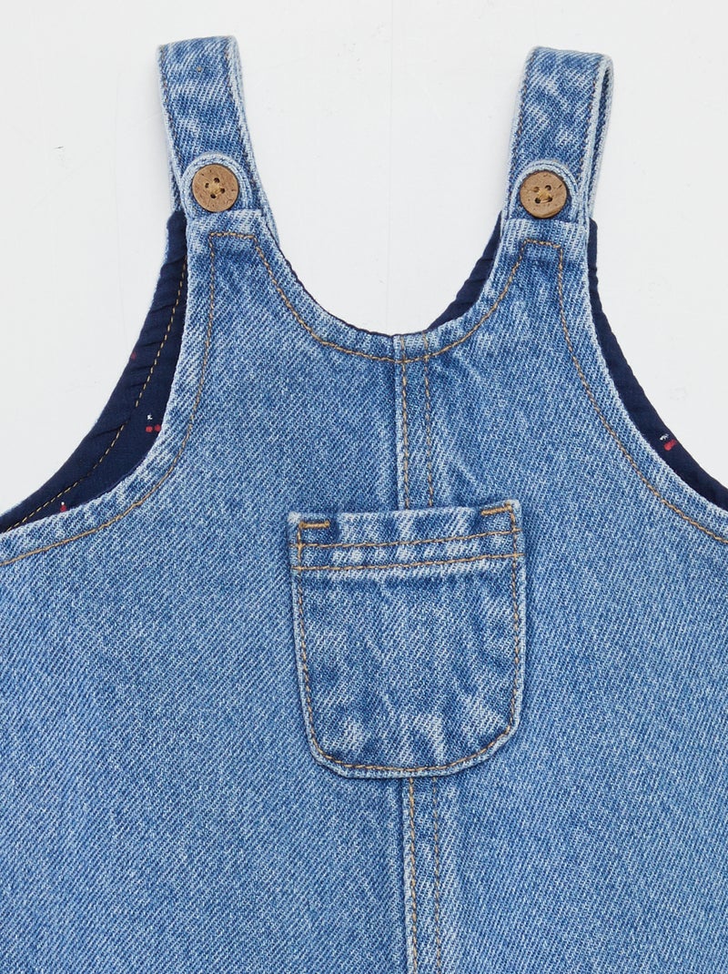 Salopette short avec poche poitrine Bleu - Kiabi