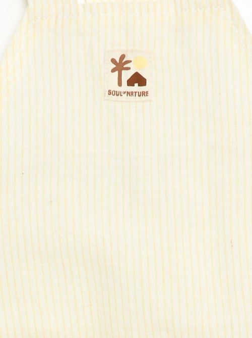 Salopette short en coton et lin - Kiabi