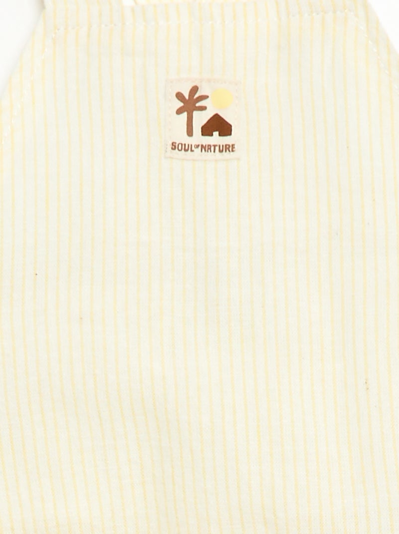 Salopette short en coton et lin Jaune - Kiabi