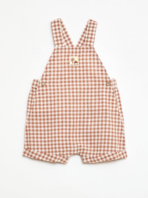 Salopette short en coton et lin - Kiabi Salopette short en coton et lin - Kiabi