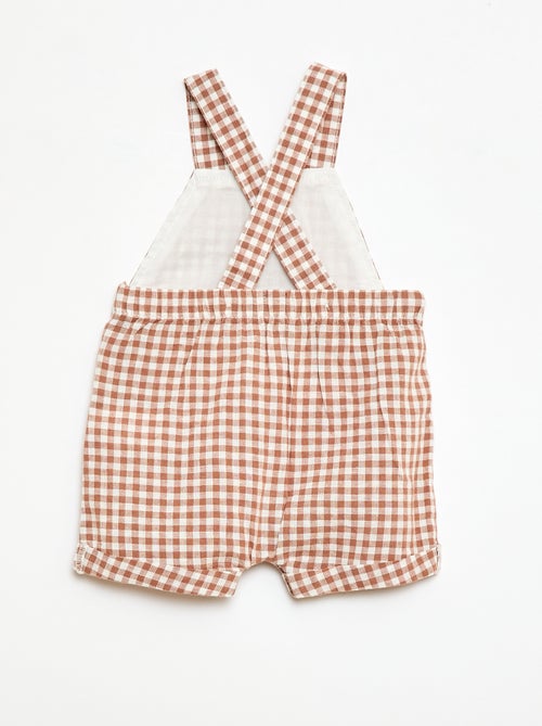 Salopette short en coton et lin - Kiabi Salopette short en coton et lin - Kiabi