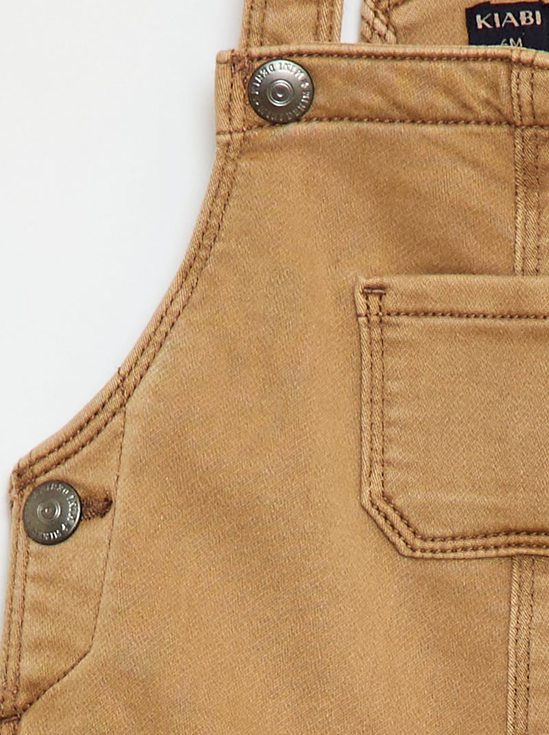 Salopette unie à bretelles ajustables Beige - Kiabi