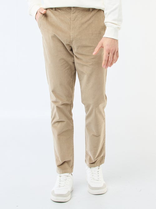 Samt-Chino mit normaler Bundhöhe - Kiabi
