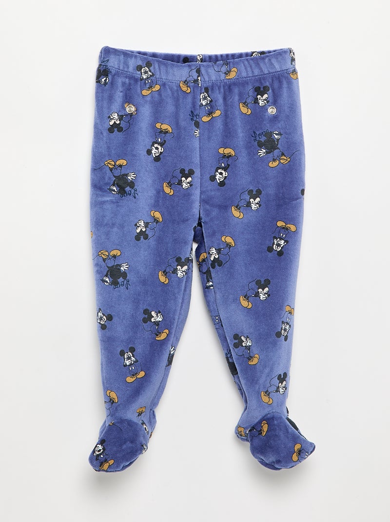 Samt-Pyjama-Set 'Mickey Mouse' - 2-teilig Bleu - Kiabi
