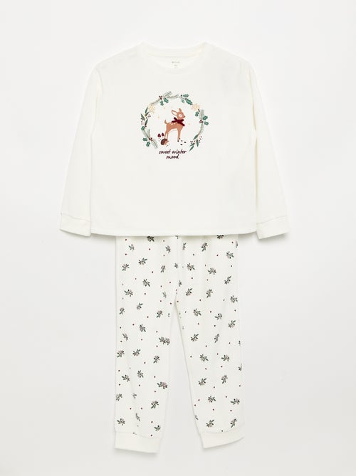 Samtpyjama mit Aufdruck - Kiabi