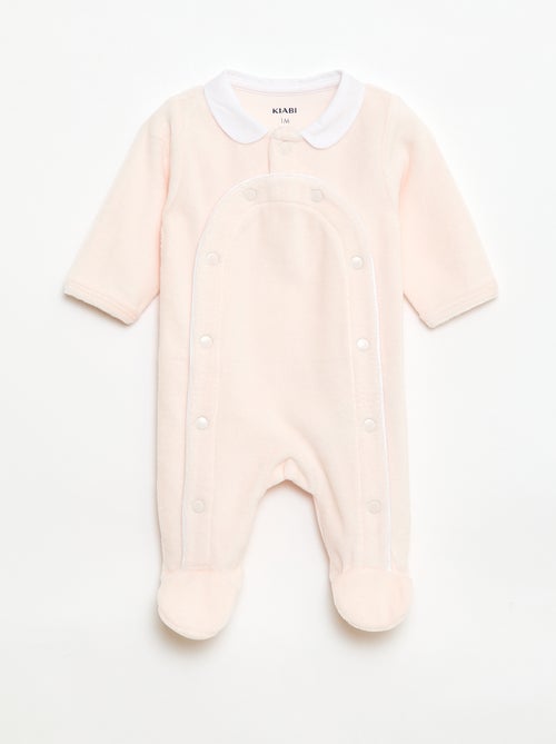 Samtpyjama mit Bubikragen - Kiabi