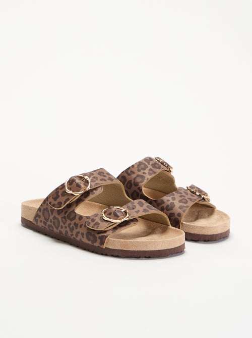 Sandalen mit doppelten Riemen und Leopardenmuster - Kiabi