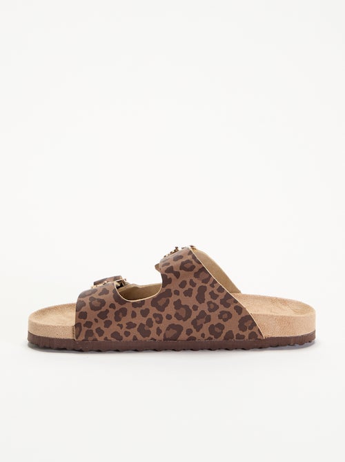 Sandalen mit doppelten Riemen und Leopardenmuster - Kiabi
