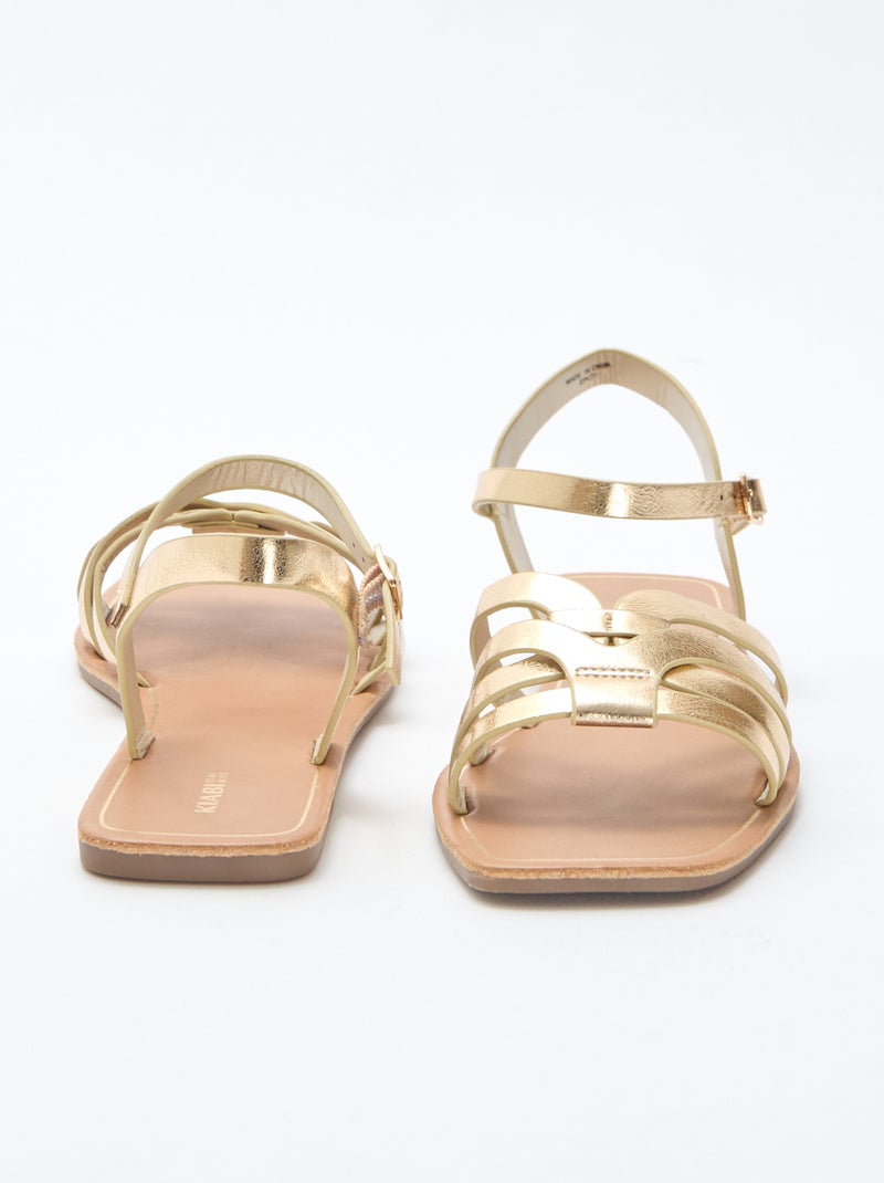 Sandalen mit gekreuztem Riemen GELB - Kiabi