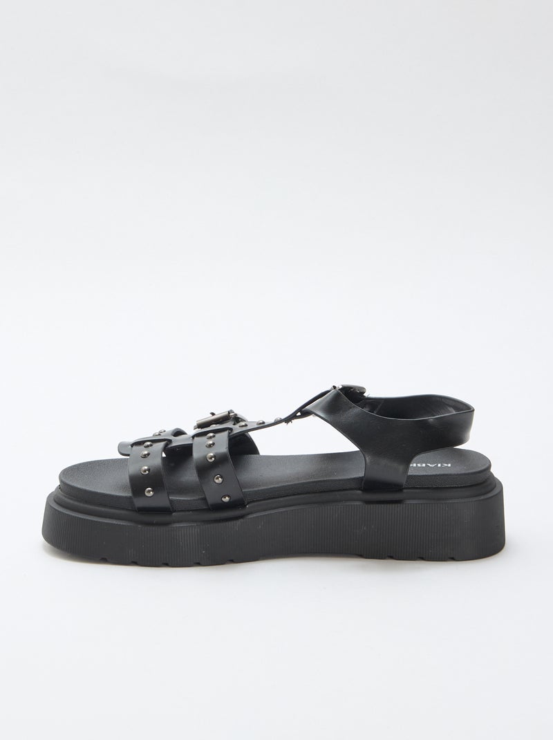 Sandalen mit Plateau-Sohle Schwarz - Kiabi