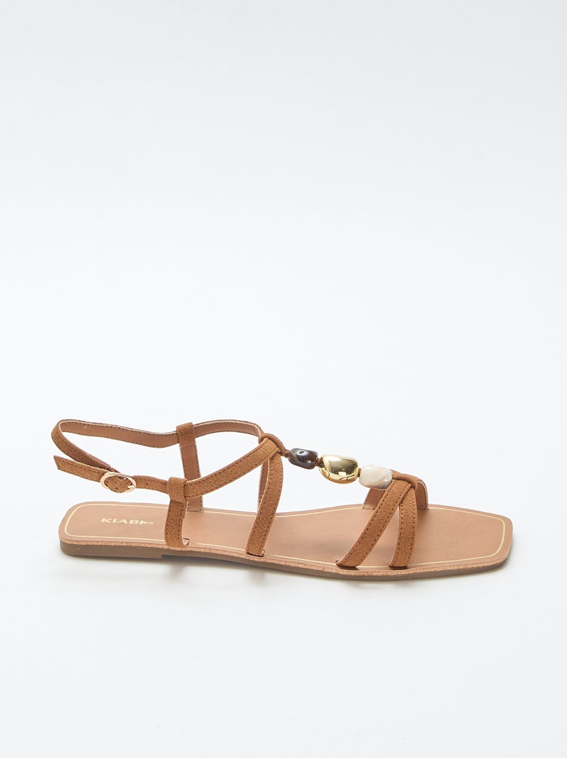 Sandalen mit Schmuckdetails Braun - Kiabi