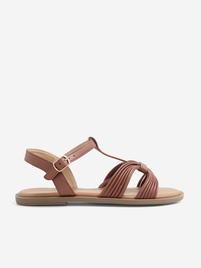Sandalen mit Schnallen Marron - Kiabi