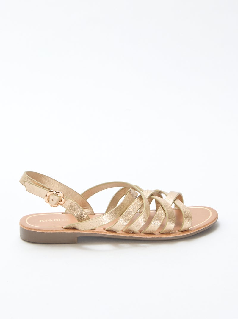 Sandales à brides avec boucles Jaune - Kiabi