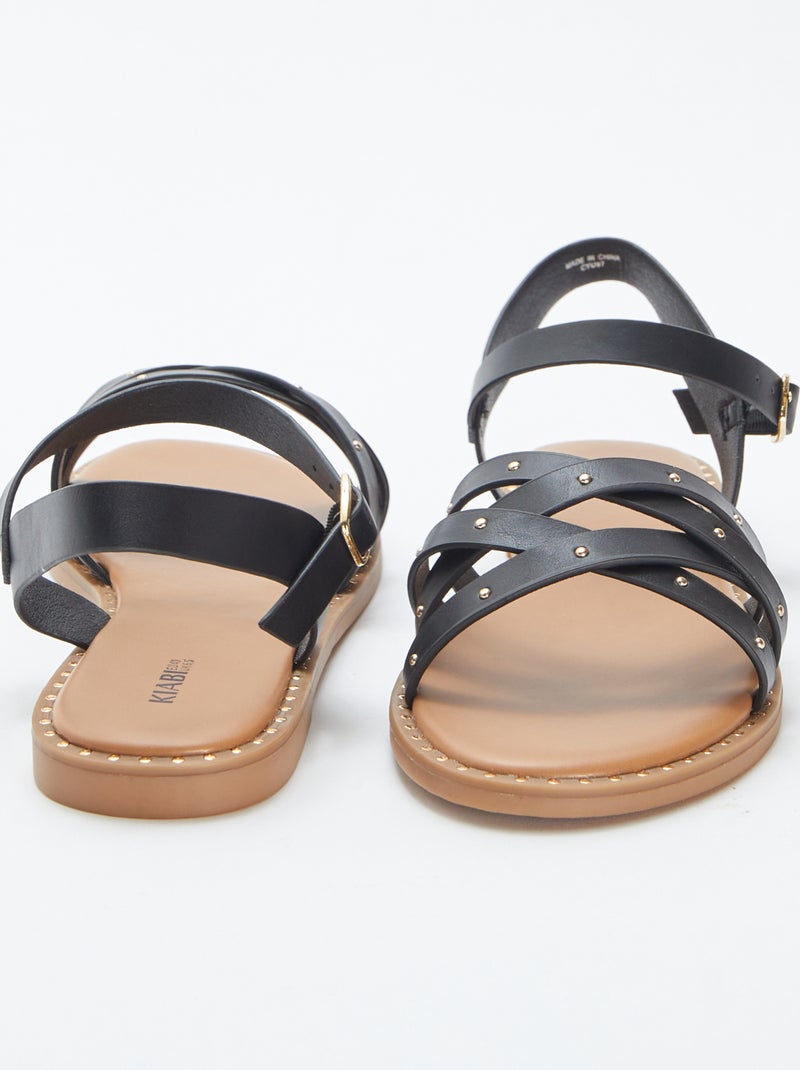 Sandales à brides cloutées NOIR - Kiabi