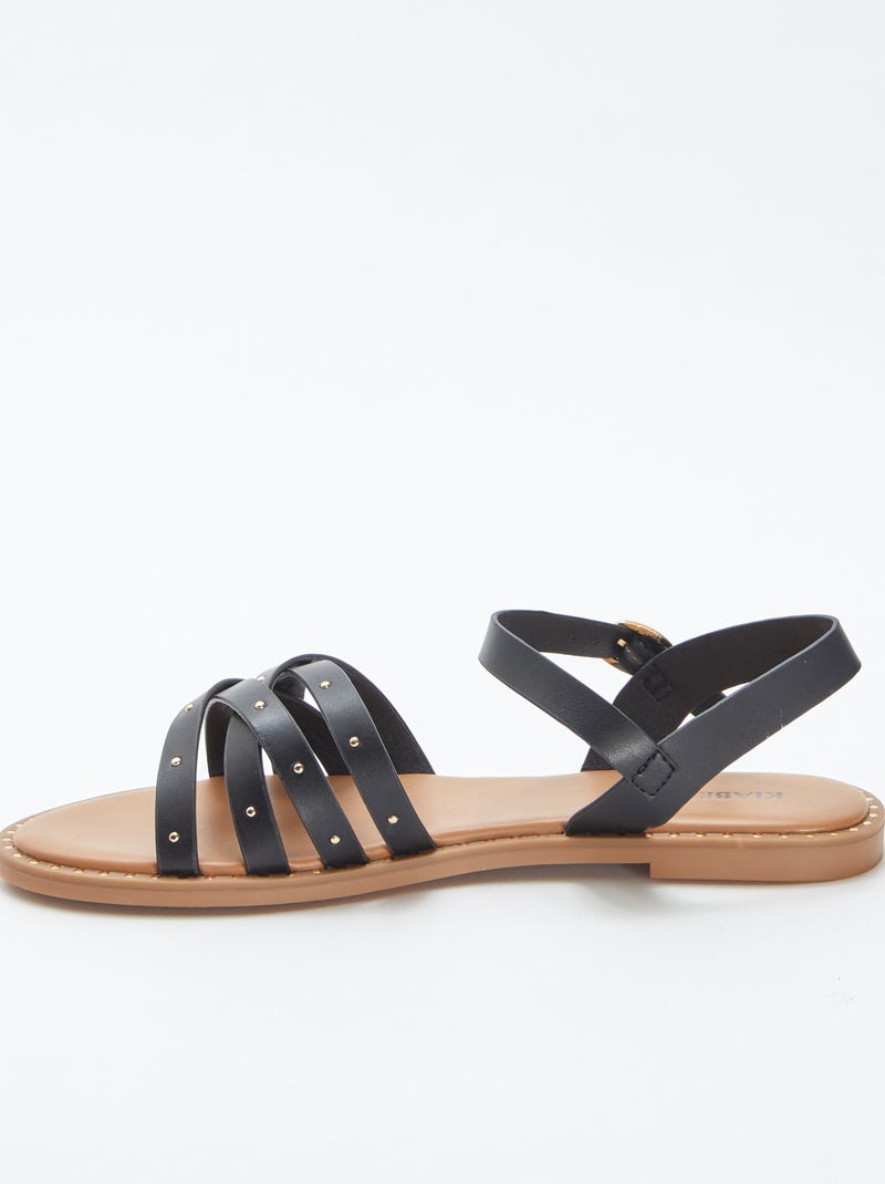 Sandales à brides cloutées NOIR - Kiabi
