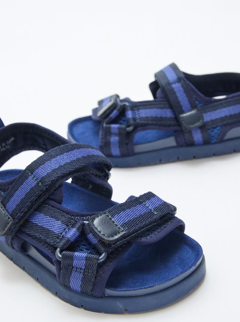 Sandales à scratch bleues Bleu - Kiabi