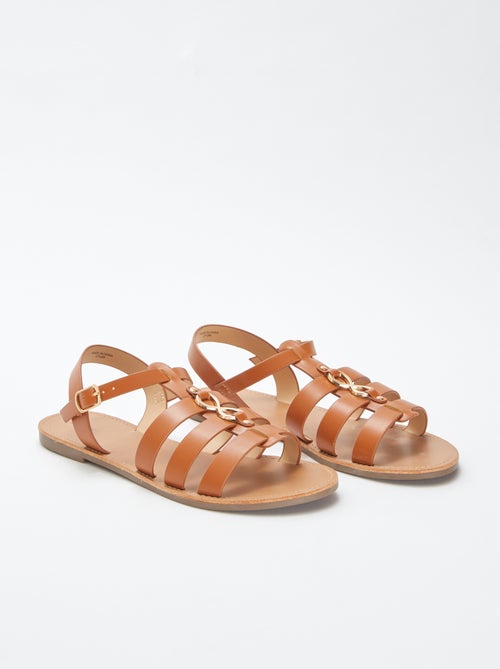 Sandales avec détails métalliques - Kiabi
