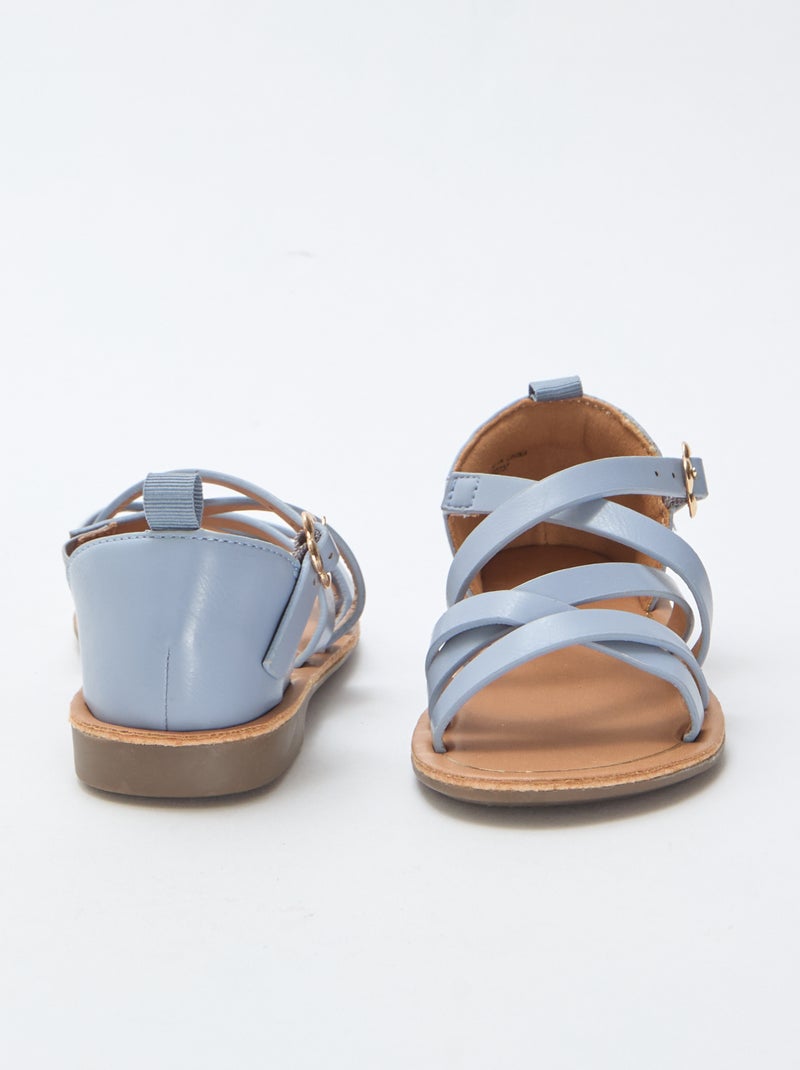 Sandales brides unie Bleu - Kiabi