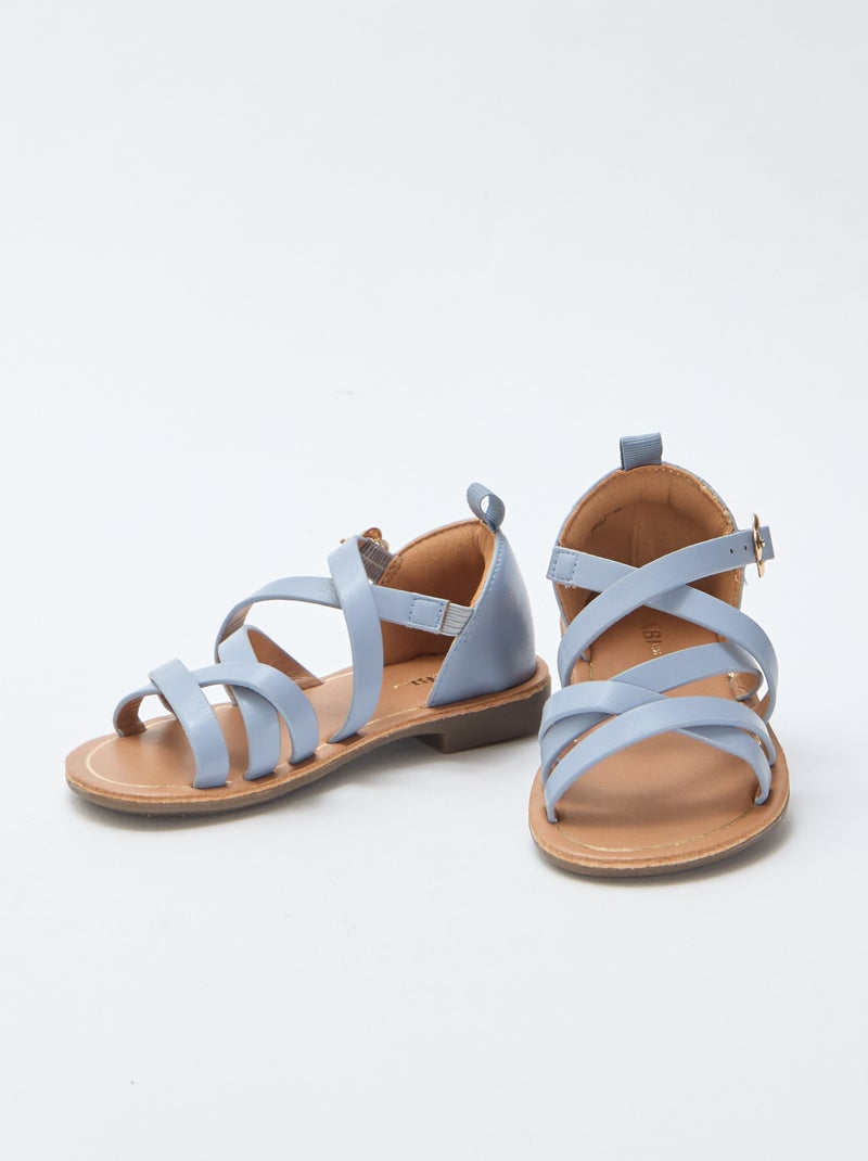 Sandales brides unie Bleu - Kiabi