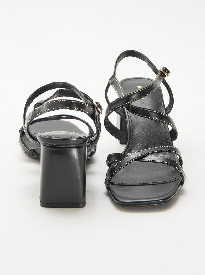 Sandales de cérémonie à talons Noir - Kiabi