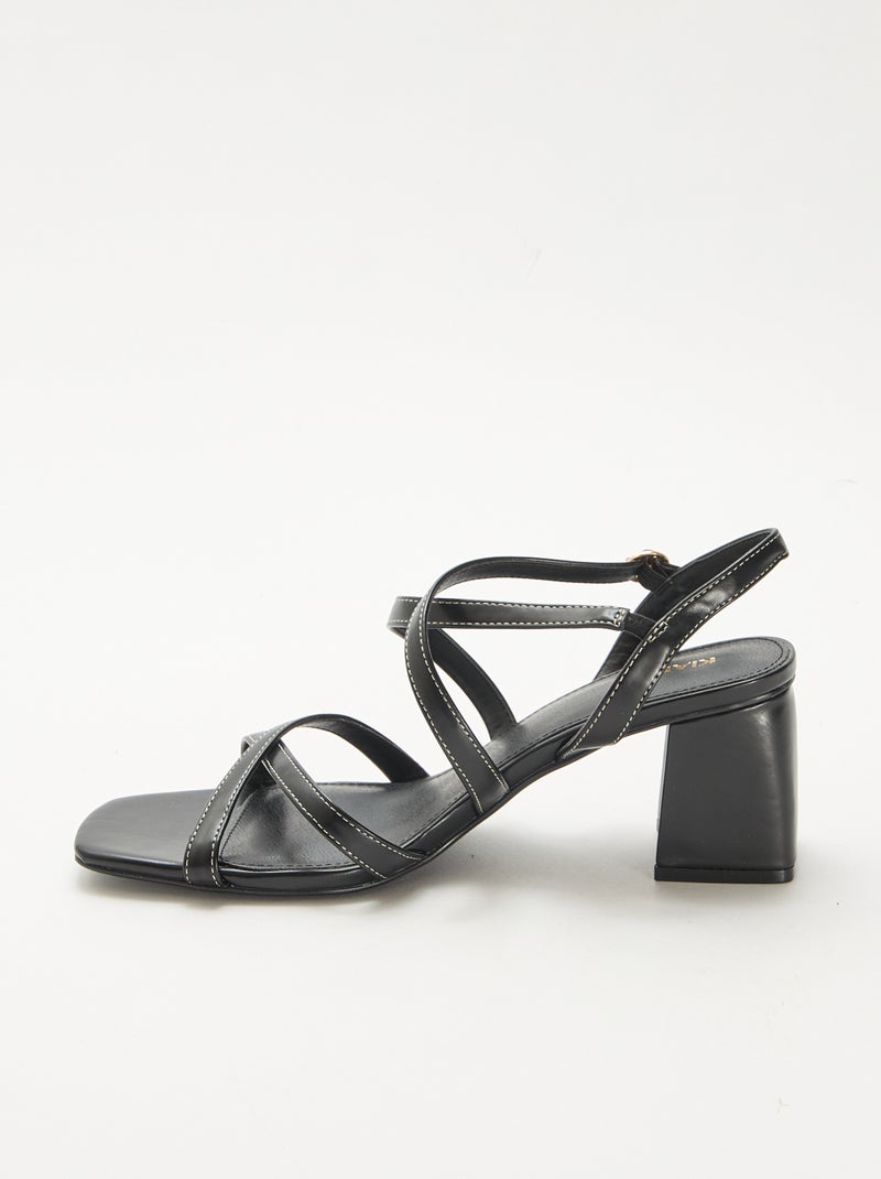 Sandales de cérémonie à talons Noir - Kiabi