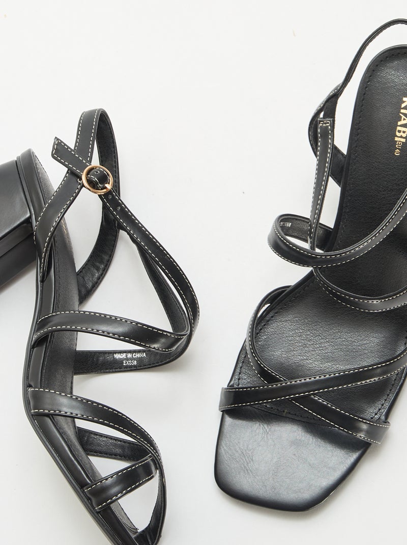 Sandales de cérémonie à talons Noir - Kiabi