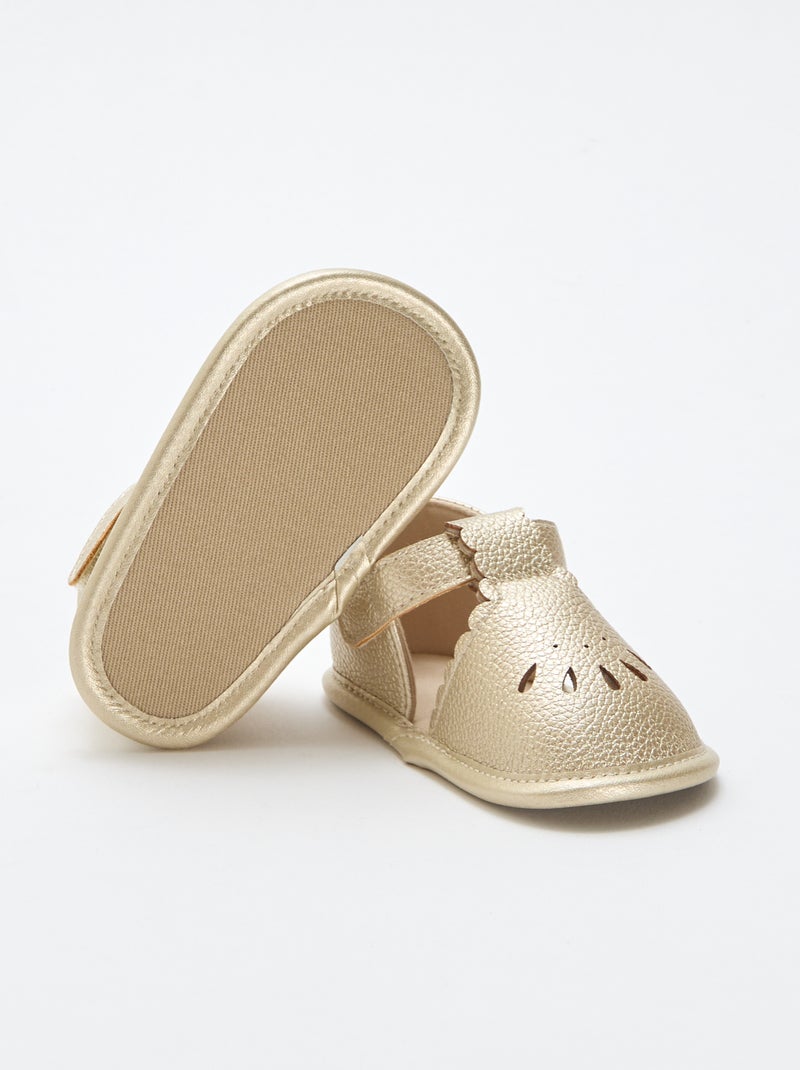 Sandales de cérémonie dorées Jaune - Kiabi