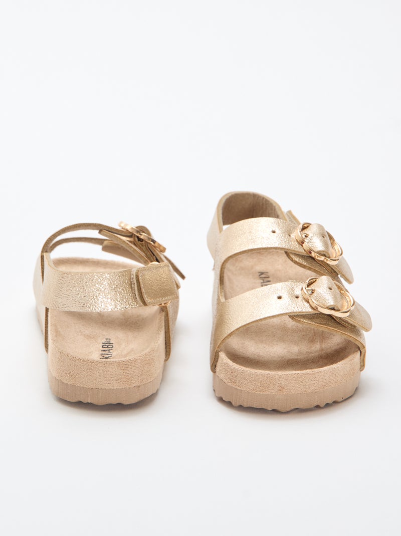 Sandales double bride à fleurs Jaune - Kiabi