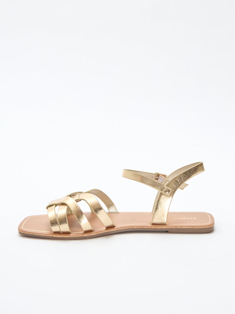 Sandales en bride croisée Jaune - Kiabi