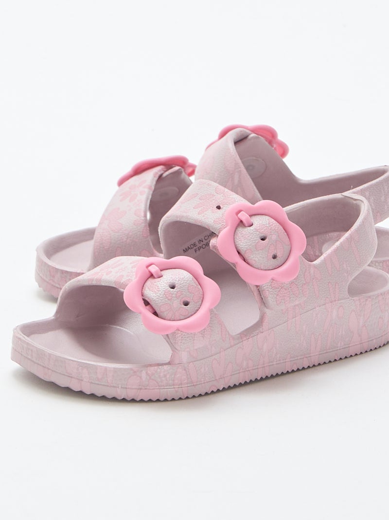 Sandales en plastique à motif fleuri Rose - Kiabi