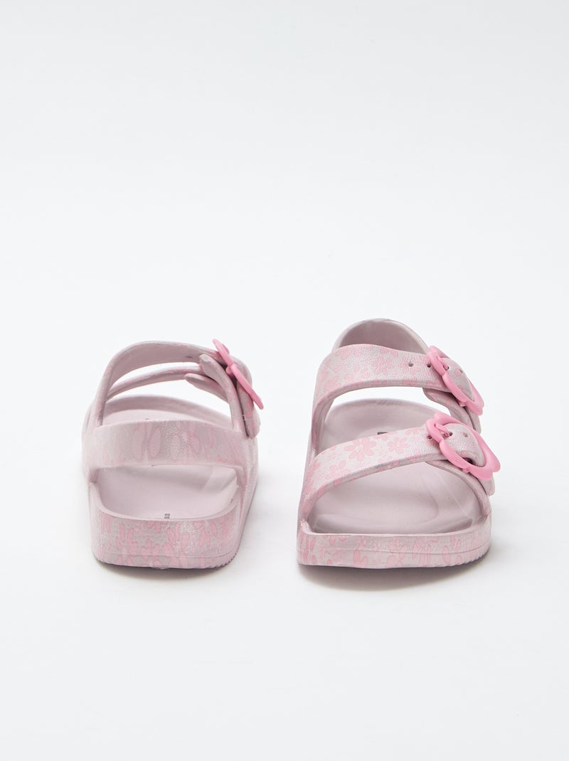 Sandales en plastique à motif fleuri Rose - Kiabi