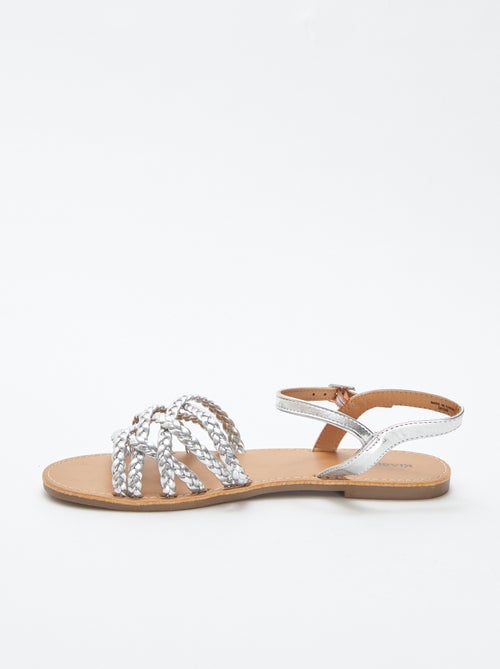 Sandales en simili avec brides tressées - Kiabi