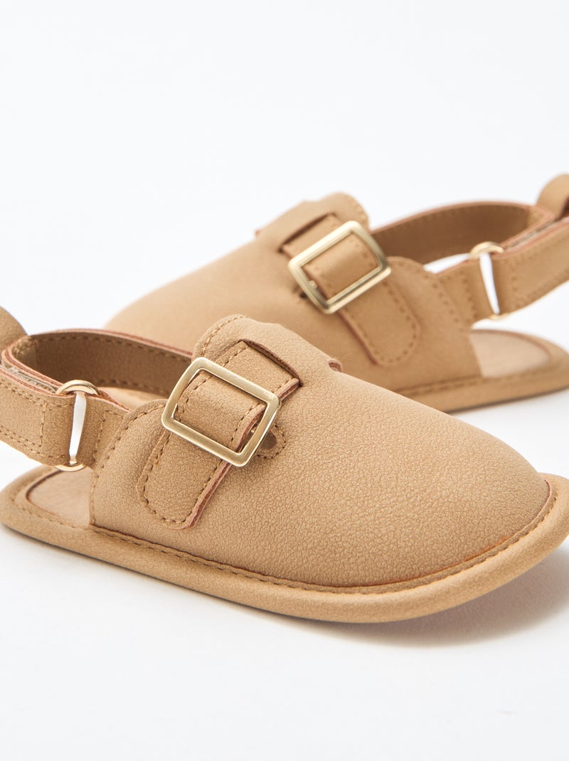 Sandales en suédine uni Marron - Kiabi