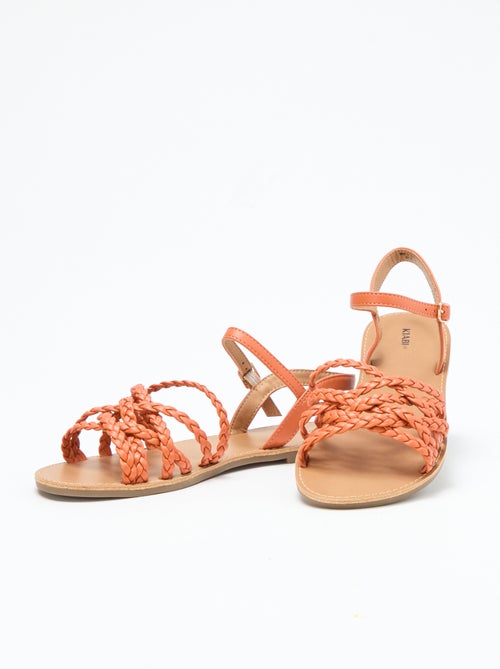 Sandales multi brides tressées - Kiabi