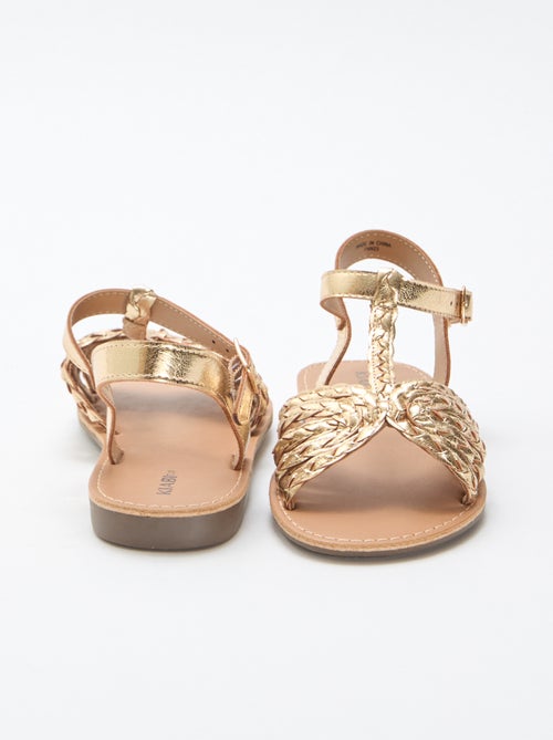 Sandales plates à bride et lanières tressées - Kiabi