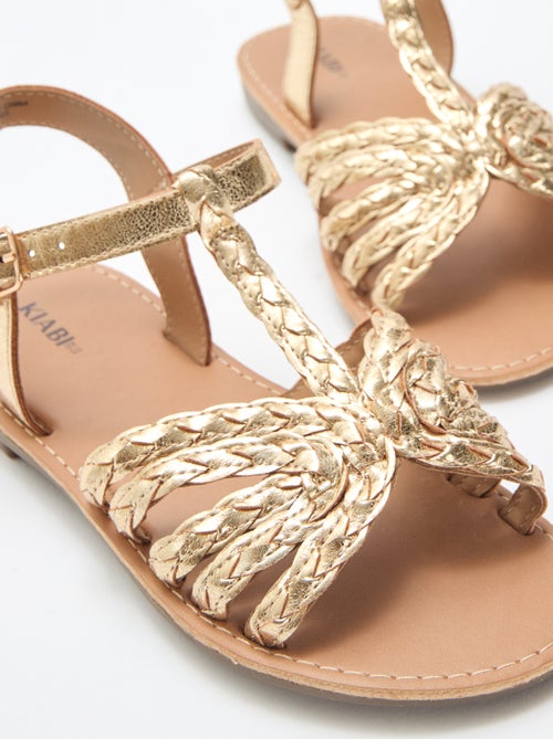 Sandales plates à bride et lanières tressées - Kiabi