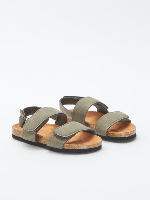 Sandales plates à scratchs - Kiabi