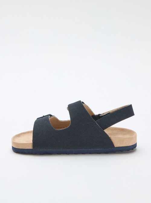 Sandales plates en suédine ajustables - Kiabi