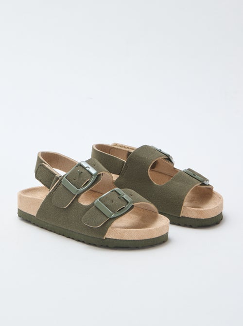 Sandales plates en suédine - Kiabi