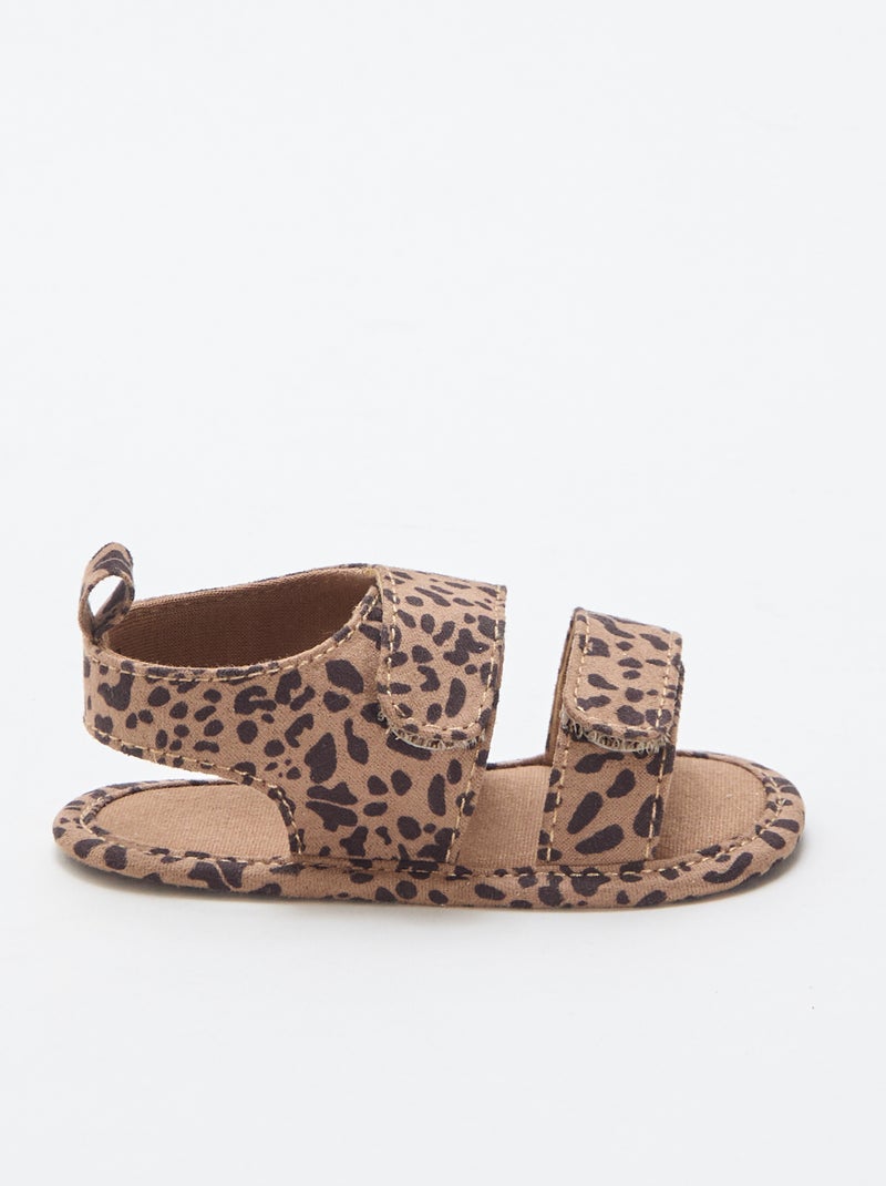 Sandales souples avec 2 brides Marron - Kiabi