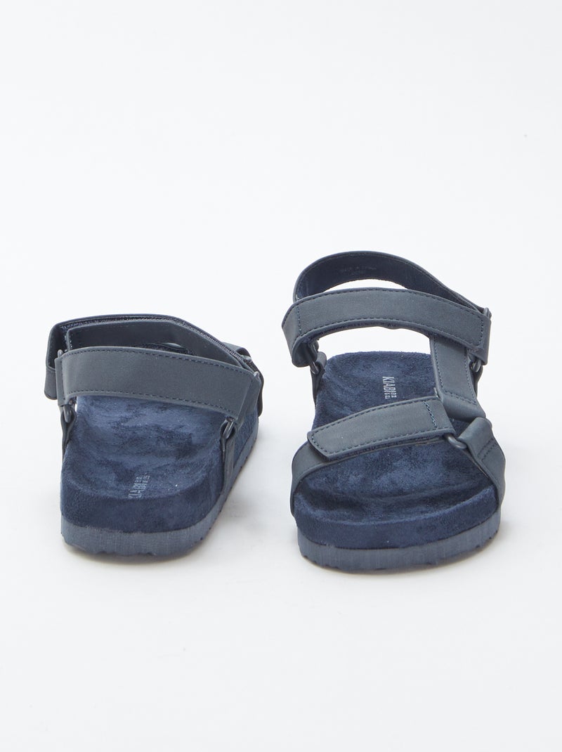 Sandales unies type trekking BLEU - Kiabi