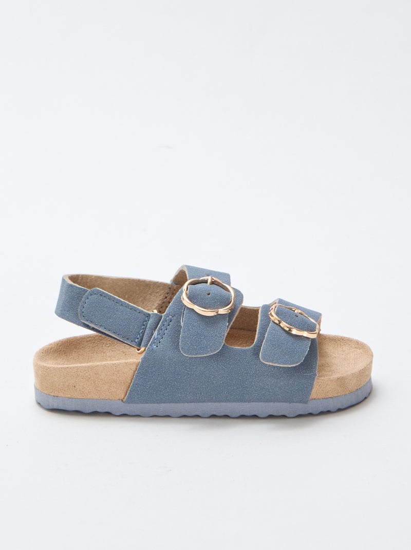Sandali bassi con cinturino di supporto alla caviglia regolabile con velcro Blu - Kiabi