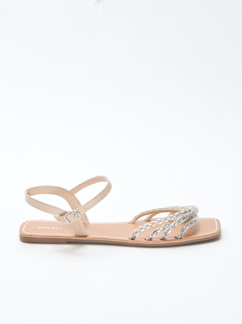 Sandali bassi con listini glitterati - Kiabi