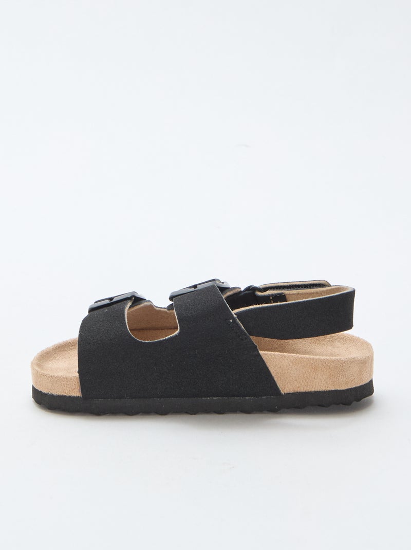 Sandali bassi in simil suede Nero - Kiabi