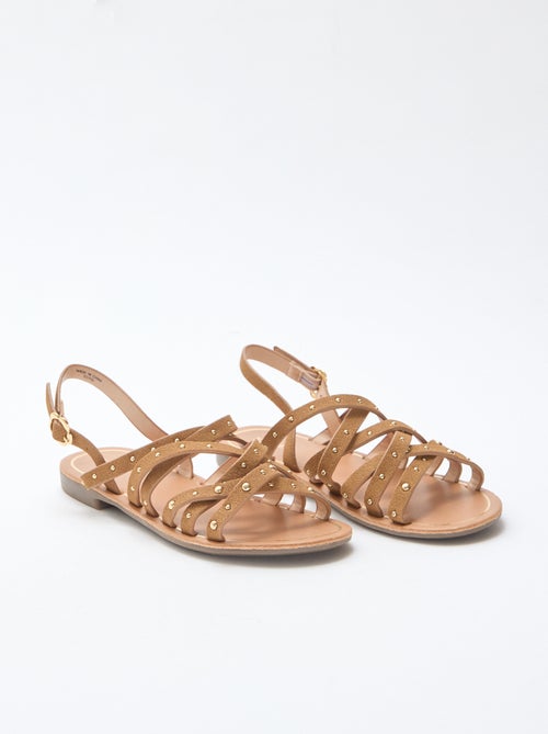 Sandali con cinturini e borchie - Kiabi