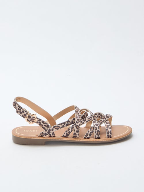 Sandali con cinturini e motivo leopardato - Kiabi