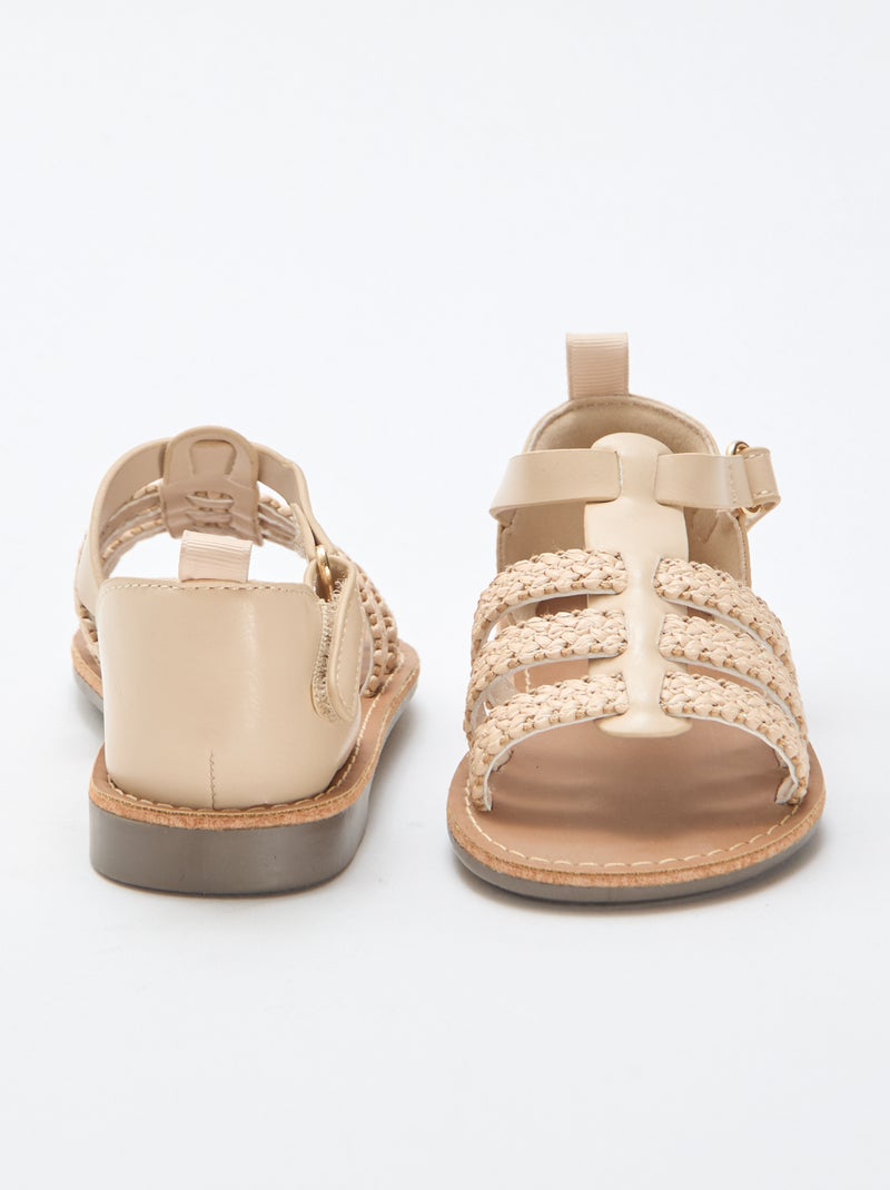 Sandali con cinturini 'paglia' Beige - Kiabi
