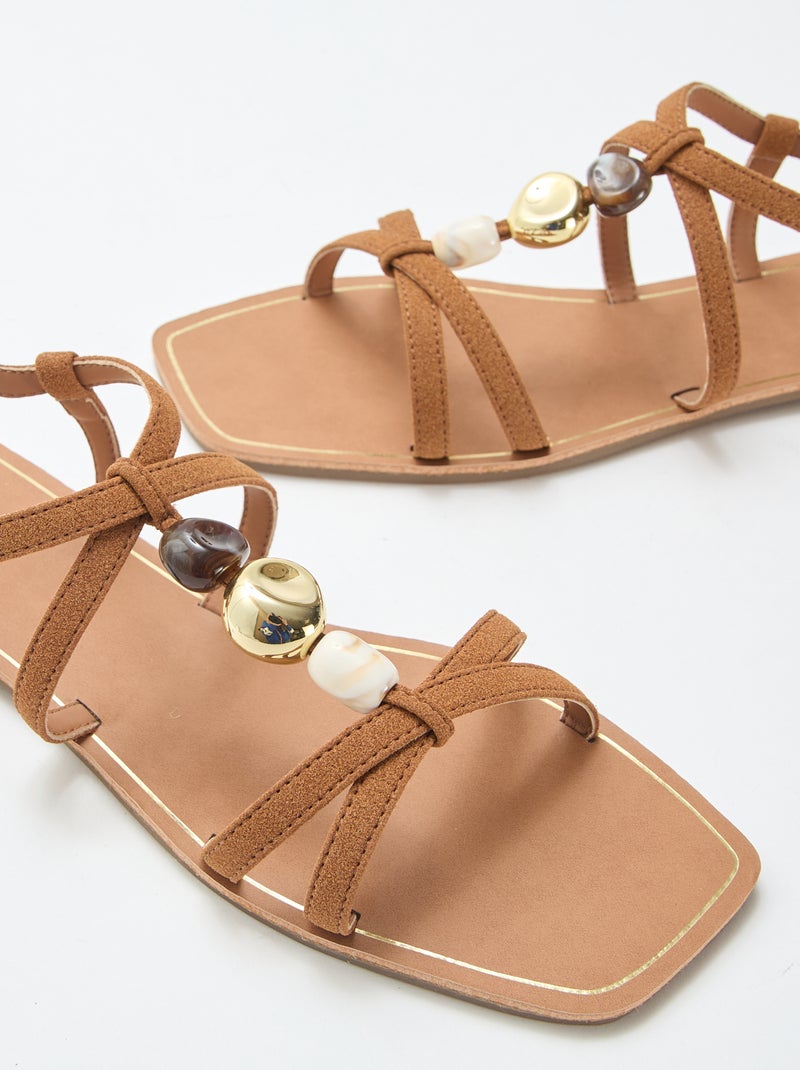 Sandali con dettagli gioiello Marrone - Kiabi